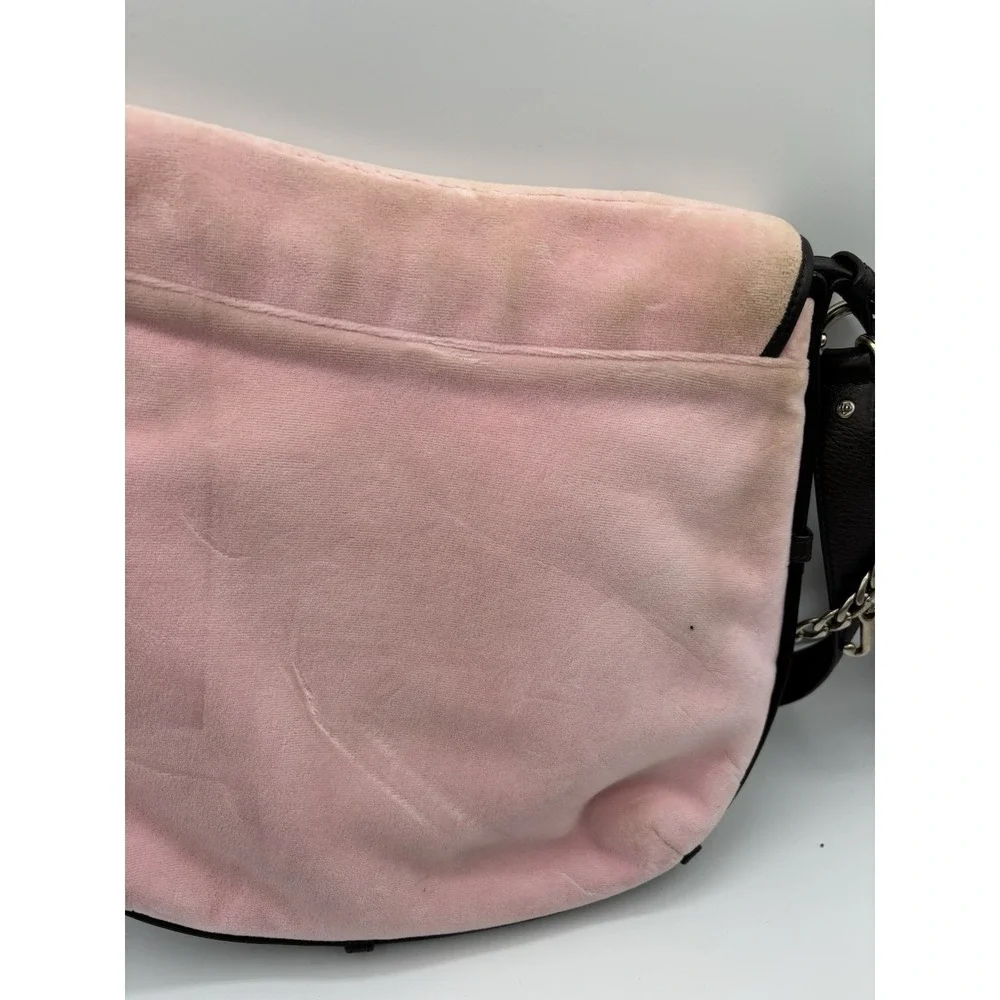 Juicy Couture Vintage Pink Messenger‎ Bag La Couture Velour Dangle Charm